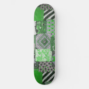 Groene Patchwork Skatebord Dek Persoonlijk Skateboard