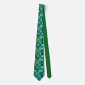 Groene patchworkpatroon op maat gemaakte das (Voorkant)
