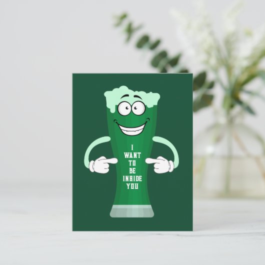 Groene Patrick's Beer Funny Gezegde Patrick's Day Briefkaart (Staand voorkant)
