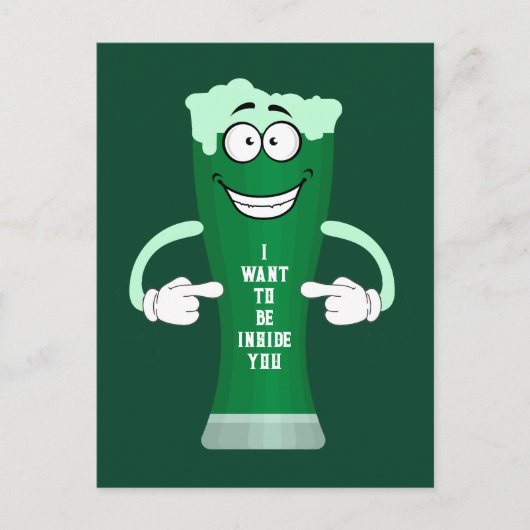 Groene Patrick's Beer Funny Gezegde Patrick's Day Briefkaart (Voorkant)