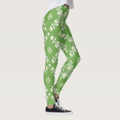 Groene patronen bladeren bloemen leggings (Rechts)