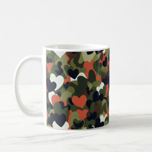 Groene Patroon Hart Camouflage Koffiemok (Links)