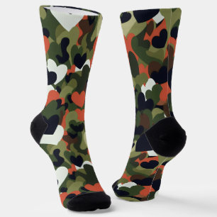 Groene Patroon Hart Camouflage Sokken