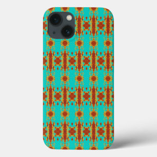Groene patroon met roodbruine rode roodbruin Case-Mate iPhone case