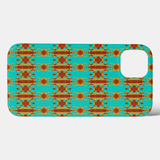 Groene patroon met roodbruine rode roodbruin Case-Mate iPhone case (Achterkant (horizontaal))