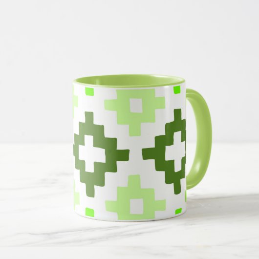 Groene Patroon Mok (Voorkant rechts)