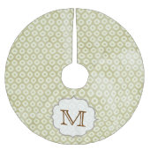 Groene Patroon Monogram Initialen boomrok Kerstboom Rok (Voorkant)