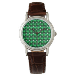 Groene Patroon Smaragd Horloge