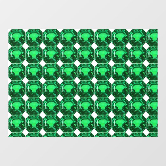 Groene Patroon Smaragd Raamsticker (Vel)