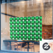 Groene Patroon Smaragd Raamsticker (Cafe Raam)
