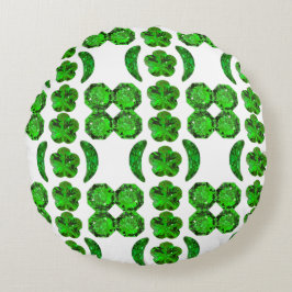Groene Patroon Smaragd Rond Kussen