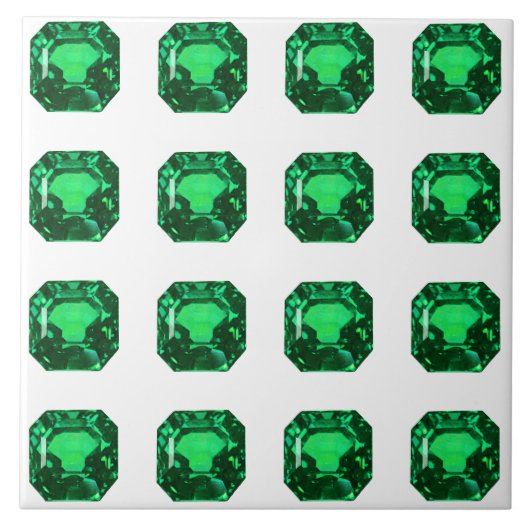 Groene Patroon Smaragd Tegeltje (Voorkant)