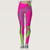 Groene Patroonaangepaste poorten en fitness-Leggin Leggings (Voorkant)
