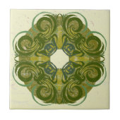 Groene patroonbeelden tegeltje (Voorkant)