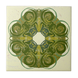 Groene patroonbeelden tegeltje