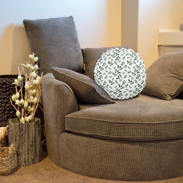 Groene patroonbladeren rond kussen (Creator heeft geüpload)