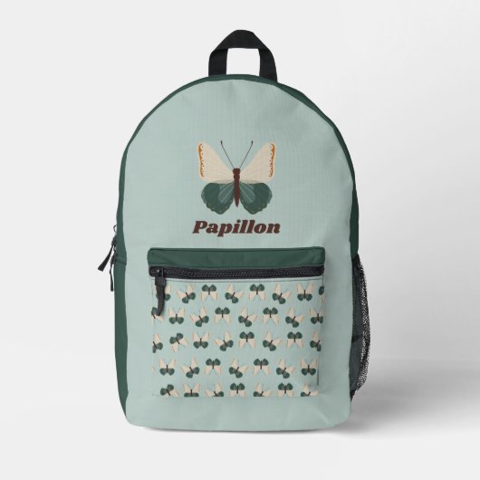 Groene paus bedrukte rugzak (Voorkant)