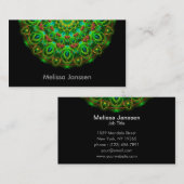 Groene pauw - Mandala- Visitekaartje (Voorkant / Achterkant)