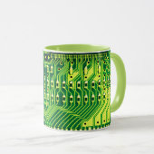 Groene PCB-plaat, elektronische onderdelen gedrukt Mok (Voorkant rechts)