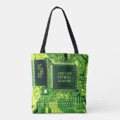 Groene PCB-plaat, elektronische onderdelen gedrukt Tote Bag (Achterkant)
