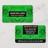 Groene PCB-printplaat (elektronicatechnicus) Visitekaartje (Voorkant / Achterkant)