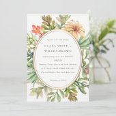 GROENE PEACH DESERT SUCCULENT CACTI FOLIAGE WEDDIN KAART (Staand voorkant)