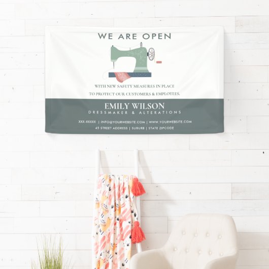 GROENE PEACH PINK SEWWEWMACHINE TAILOR OPENEN SPANDOEK (Insitu)