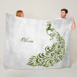 Groene Peacock - Aangepaste fleece Blanket