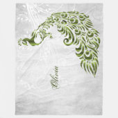 Groene Peacock - Aangepaste fleece Blanket (Voorkant)