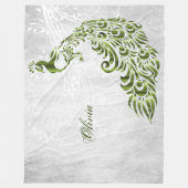 Groene Peacock - Aangepaste fleece Blanket Deken (Voorkant)