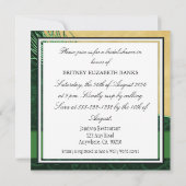 Groene  Peacock Bridal Shower Invitations Kaart (Achterkant)