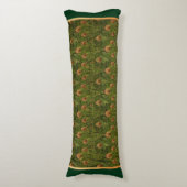 Groene Peacock Feathers Body Pillow Lichaamskussen (Voorkant Verticaal)