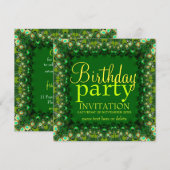 Groene Peacock Lace verjaardagsfeestje uitnodiging (Voorkant / Achterkant)