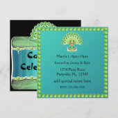 Groene Peacock Lady Carnaval Uitnodigingen (Voorkant / Achterkant)