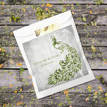 Groene Peacock Leaf Vine Wedding Favor Bags Bedankzakje<br><div class="desc">Geef je gasten een huwelijksgunst met een set groene Peacock Leaf Vine Wedding Favor Bag. Het ontwerp van de zak is voorzien van een lichtgrijze grijze achtergrond met een levendige groene pauw met een bladwijnenversiering. Pas de bruidegom en de bruidnamen aan samen met de trouwdatum. Extra trouwbenodigdheden zijn ook beschikbaar...</div>
