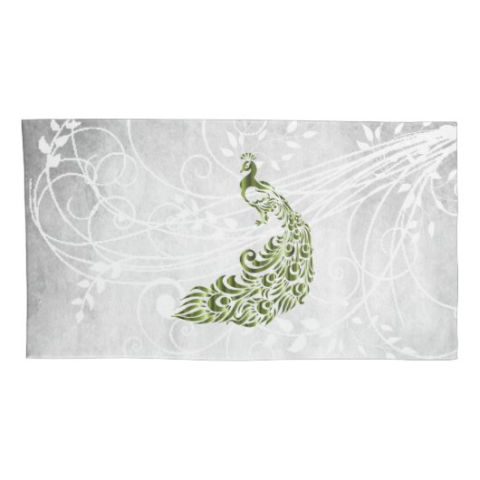 Groene Peacock Persoonlijke Kussenslopen (Achterkant-Rechts)