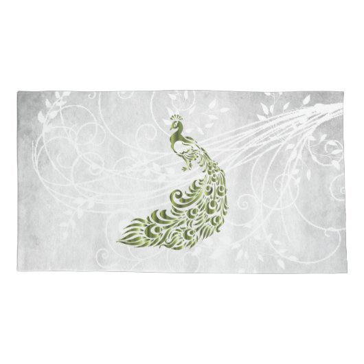 Groene Peacock Persoonlijke Kussenslopen (Achterkant-Links)