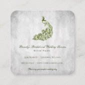 Groene Peacock Wedding and Bridal Services Vierkante Visitekaartje (Voorkant)