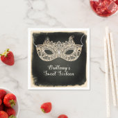  Groene Pearl Masquerade Mask Sweet 16 Party Servet (Insitu)