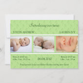 Groene Pearl Twins-aankondiging Aankondiging (Voorkant)