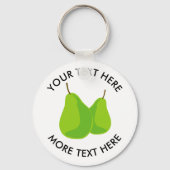 Groene peer fruit gepersonaliseerde sleutelhanger (Voorkant)