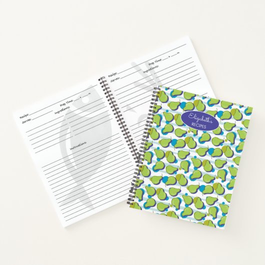 Groene peer fruit illustratie patroon recept boek (Binnen)