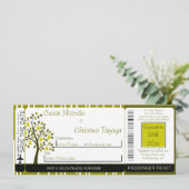 Groene peer fruit instapkaart bruiloft uitnodiging (Staand voorkant)