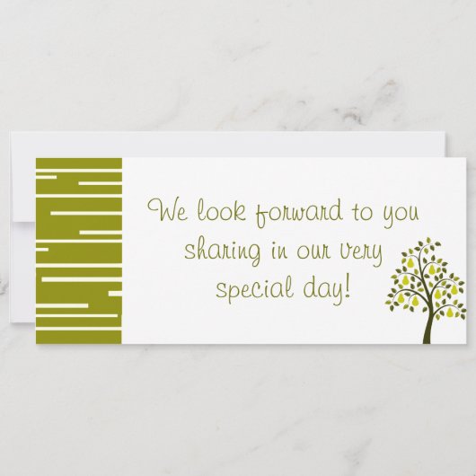 Groene peer fruit instapkaart bruiloft uitnodiging (Achterkant)