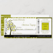 Groene peer fruit instapkaart bruiloft uitnodiging (Voorkant / Achterkant)