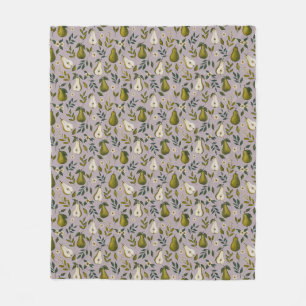 Groene Peervuurwerkpatroon op Stof Lilac Fleece Deken