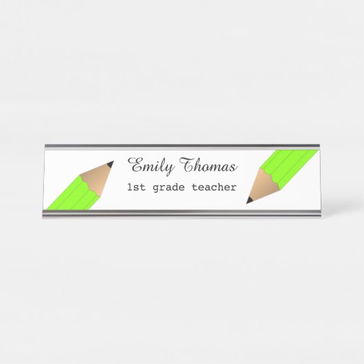 Groene Pencils School voor leraren Bureau Naambordje (Voorkant)