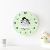 Groene Penguins Heart Nursery Decor Wall klok (Huis)