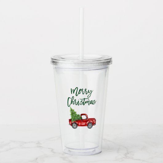 Groene penseel kerstmis met gebak acryl drinkbeker (Voorkant)