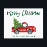 Groene penseel  kerstmis met gebak briefkaart<br><div class="desc">Waterverf  rood penseelscript met kerstboom - prettig kerstBriefkaart</div>